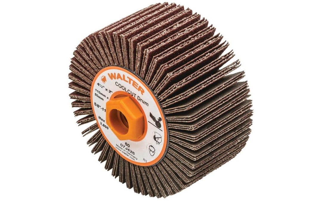 WALTER Blendex 07R500 5-inch non-woven Velcro disc with coarse grit for surface preparation and finishing tasks.