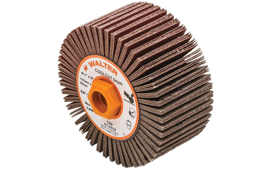 WALTER Blendex 07R504 5-inch non-woven Velcro and scrim-backed disc, fine abrasive surface for polishing and finishing.