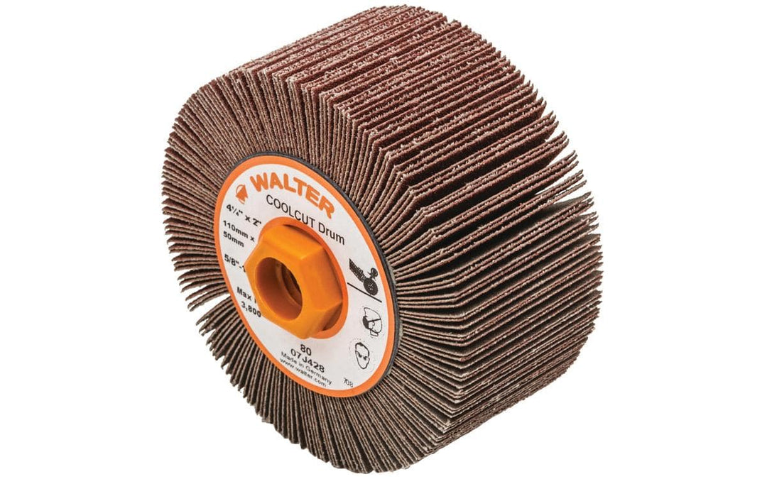 WALTER Blendex 07R600 6-inch non-woven Velcro disc with coarse grit, used for surface grinding and finishing applications.