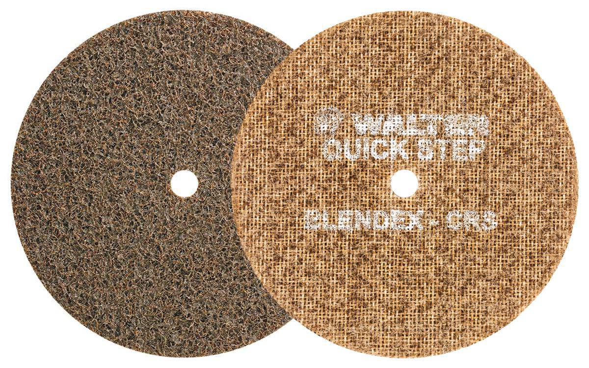 Walter Blendex 07U611 non-woven wheel, 6-inch diameter, fine grit, for surface finishing and polishing applications.