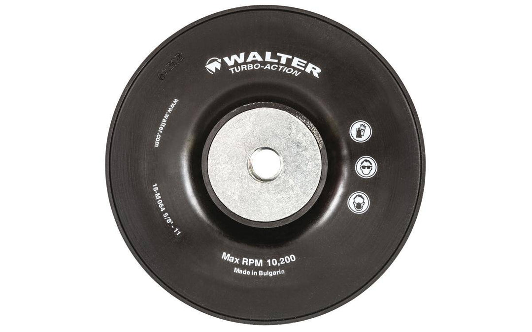 Black WALTER 15M064 6-inch turbo pad for polishing and grinding, designed for professional surface finishing.