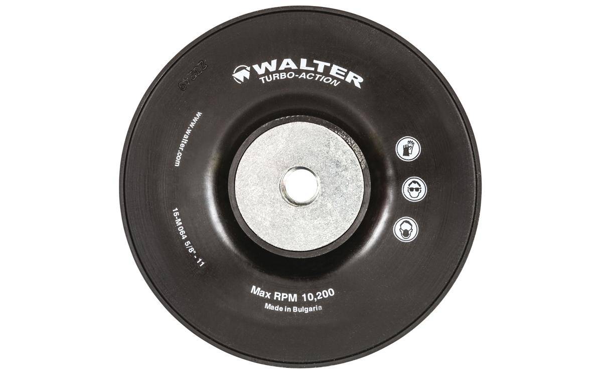 Black WALTER 15M064 6-inch turbo pad for polishing and grinding, designed for professional surface finishing.