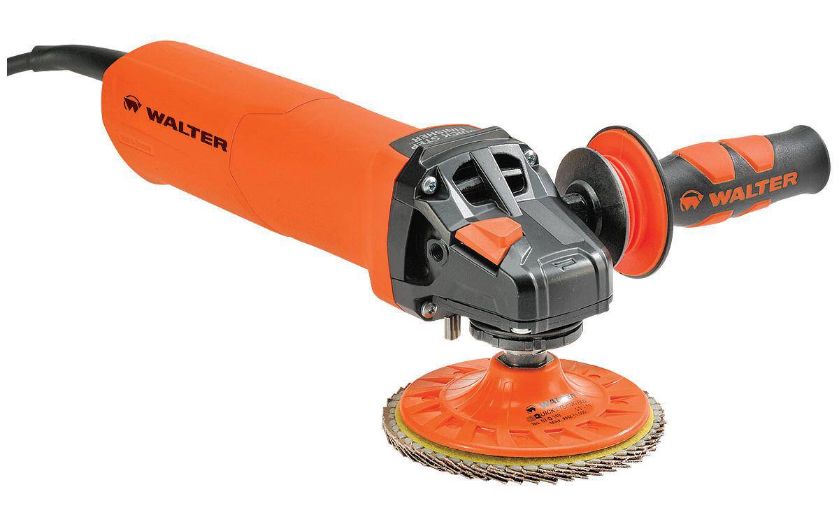 Walter 30A275 Quick-Step Sander and Polisher showing a compact ergonomic design with a polishing pad attached.