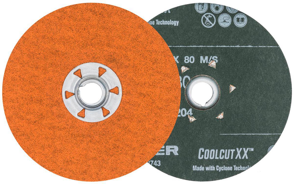 WALTER COOLCUT XX 15X478 4-1/2 inch 80 Grit aluminum oxide quickchange fibre disc for grinding and surface finishing.