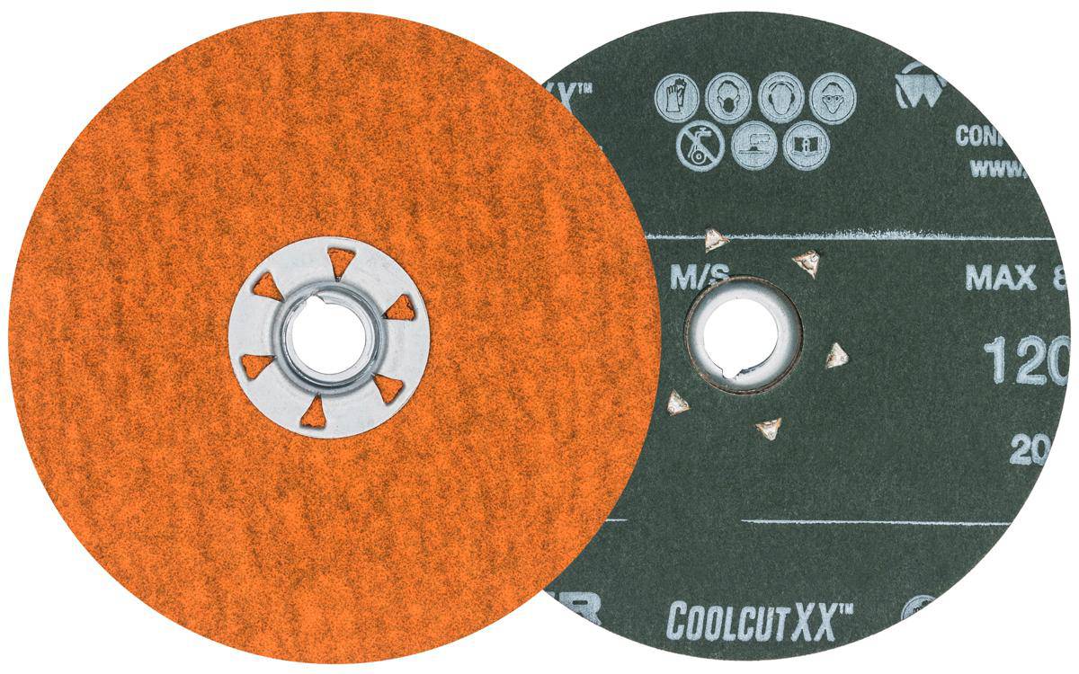 Walter CoolCut XX 15X532 5-inch 120 Grit aluminum oxide quickchange fibre disc for grinding and finishing applications.
