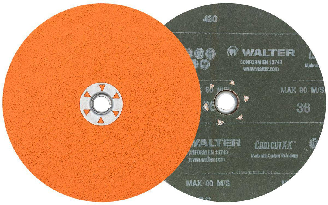 WALTER CoolCut XX 15X723 7-inch 36 Grit Aluminum Oxide Quickchange Fibre Disc for grinding and finishing applications