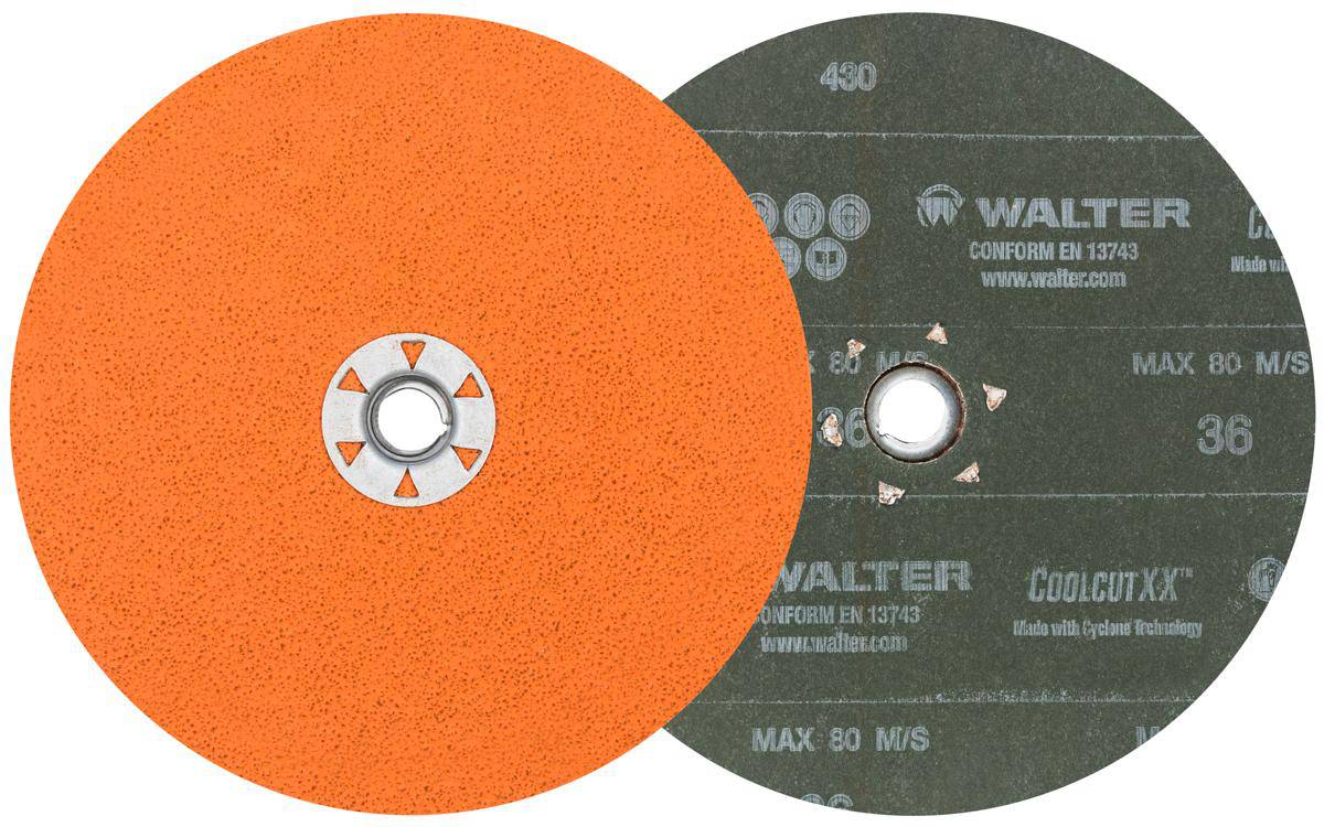 WALTER CoolCut XX 15X723 7-inch 36 Grit Aluminum Oxide Quickchange Fibre Disc for grinding and finishing applications