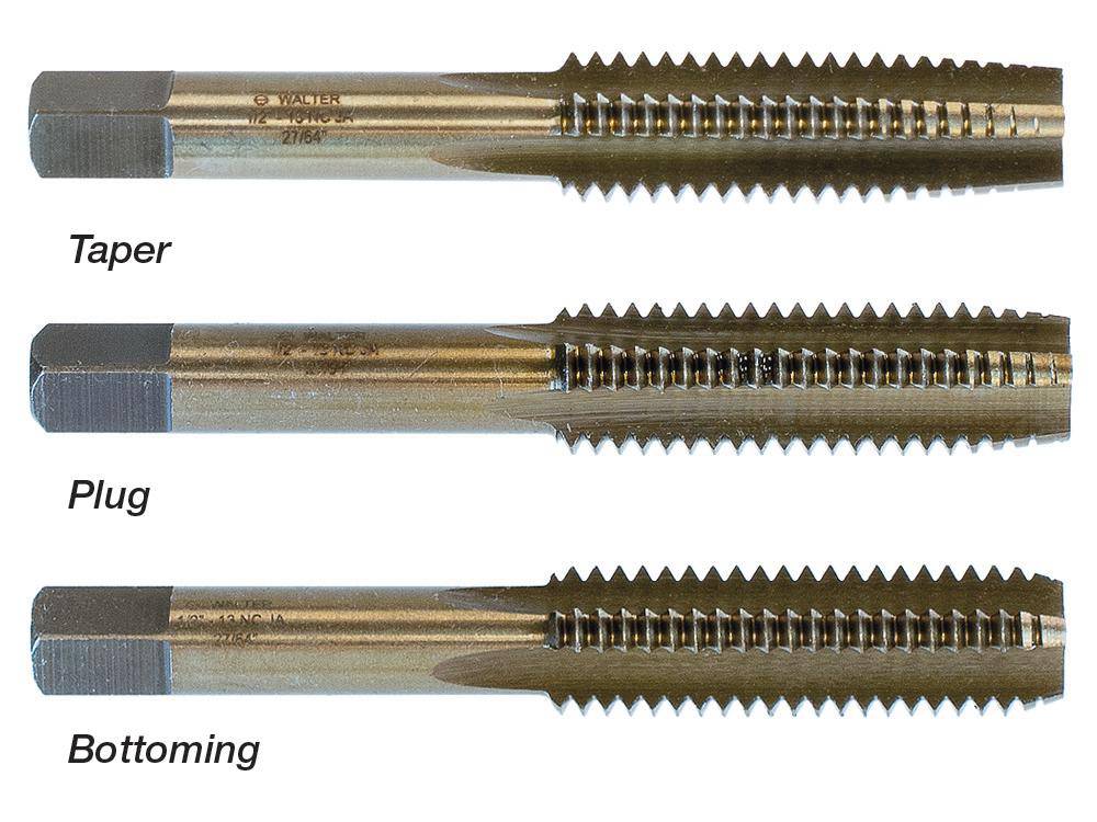 WALTER 03B074 tapered taps, 7/16-20NF, high-speed steel, used for precise threading in metalworking applications