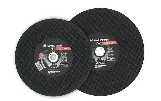 WALTER Railcut 11V163 16x1 inch Type 1 cut-off wheel for rail cutting, shown in a straight wheel design.