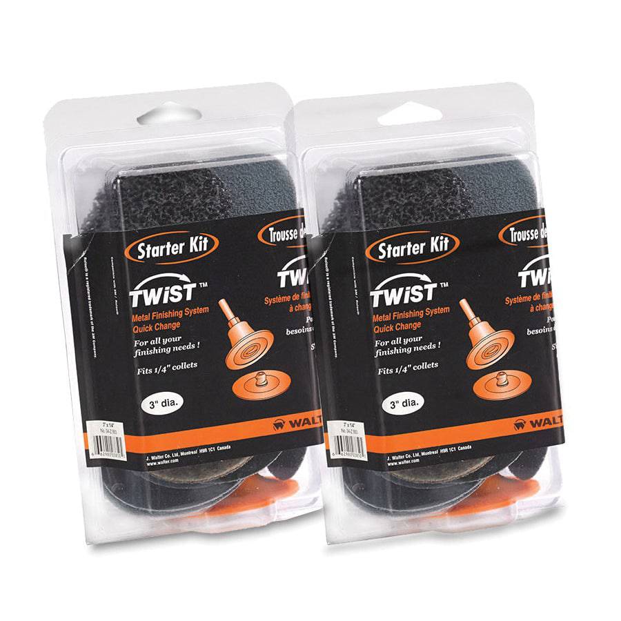 WALTER 04Z993 3-inch Quickchange Twist Type R Discs in a variety pack, showing different abrasive surface options for grinding and finishing.