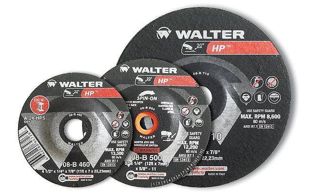 WALTER 08B712 Type 27 combo wheel with 7x1/8 inch size, used for grinding and finishing applications.
