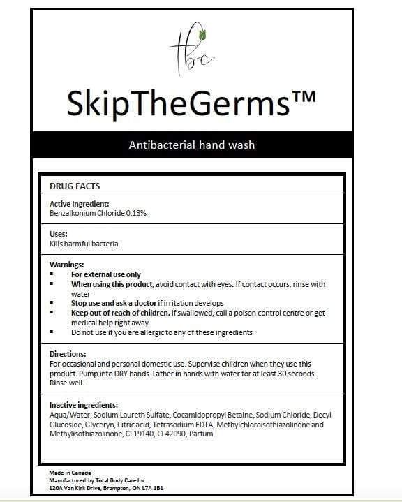 Skip The Germs Antibacterial Hand Soap Flip Top Bottle (450 ml)