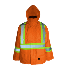 Hi-Vis 150D Insulated Rain Jacket in Orange -  Open Road Viking 6326JO