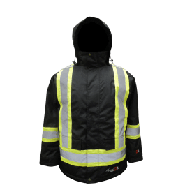 Professional Freezer Insulated 300D Trilobal Rip-Stop Rain FR Jacket in Black -  Journeyman Viking 3957FRJ