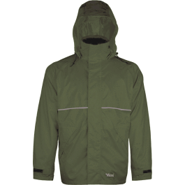 420D Heavy Duty Rain Hooded Jacket in Green -  Journeyman Viking